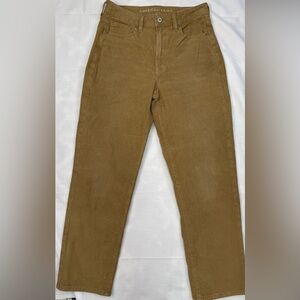American Eagle Tan Mom Straight Jean Corduroy Pants Size 8